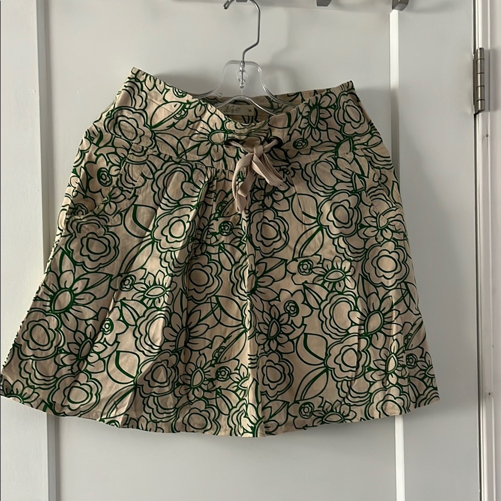 Floral Green and Cream Skirt
